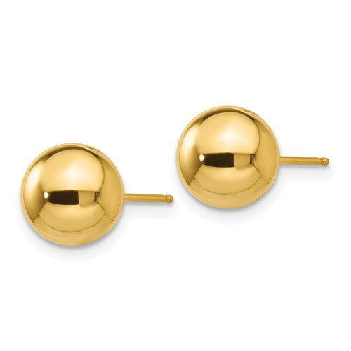 14k yellow gold polished 5mm ball post earrings