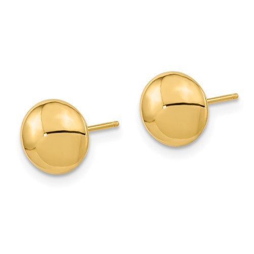 14k yellow gold 8mm polished button post earrings