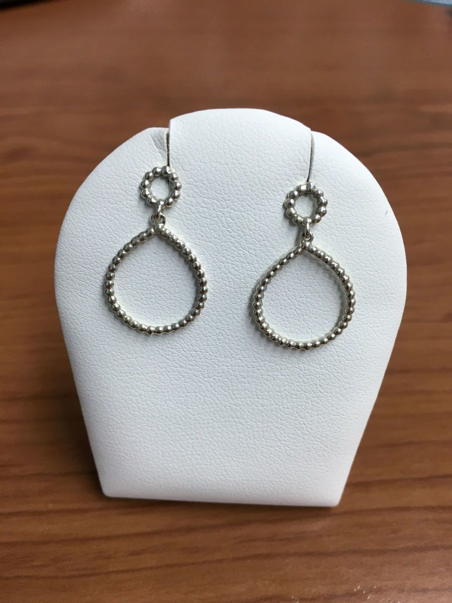 Sterling silver beaded droplet earrings