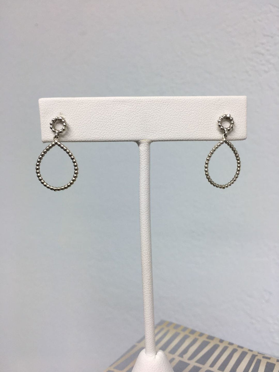 Sterling silver beaded droplet earrings
