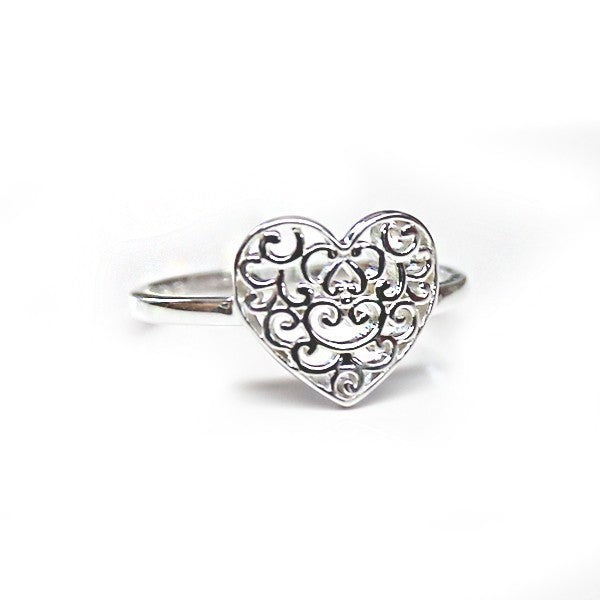 Southern Gates: Sterling silver heart ring, size 6