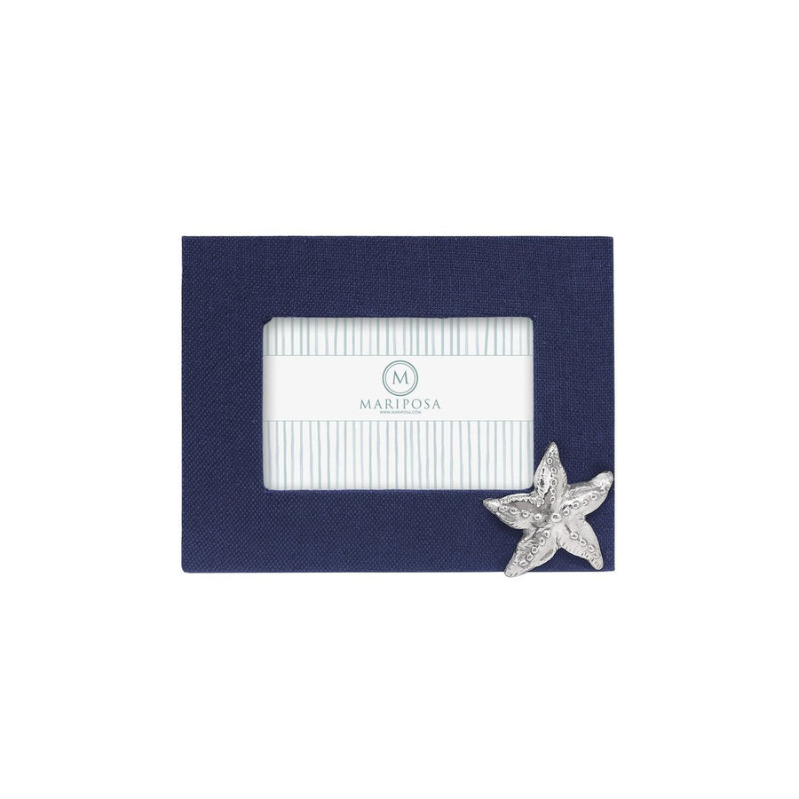 Mariposa: Navy Blue Linen with Starfish Icon 4x6 Frame