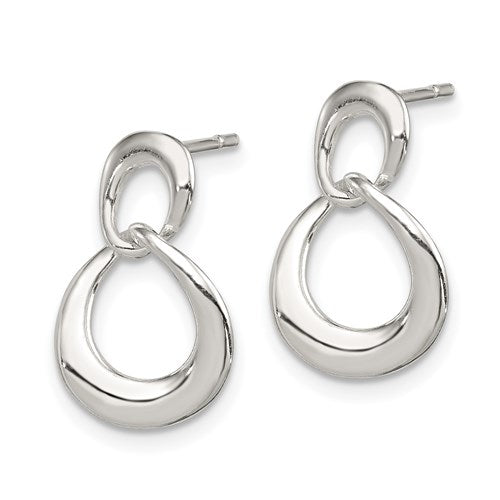 Quality Gold: Sterling silver double-loop dangle earrings