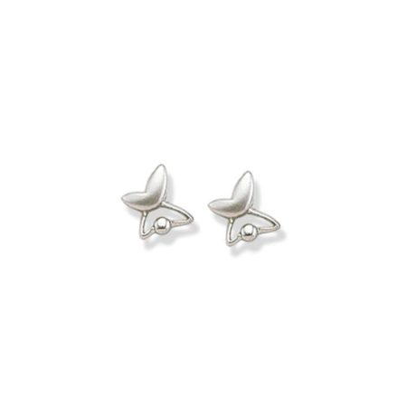 Sterling silver matte and shiny butterfly earrings