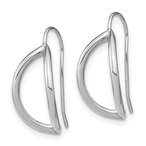 14k White Gold Half-Circle French Wire Earrings