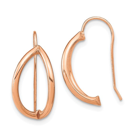 14k Rose Gold Half-Circle French Wire Earrings